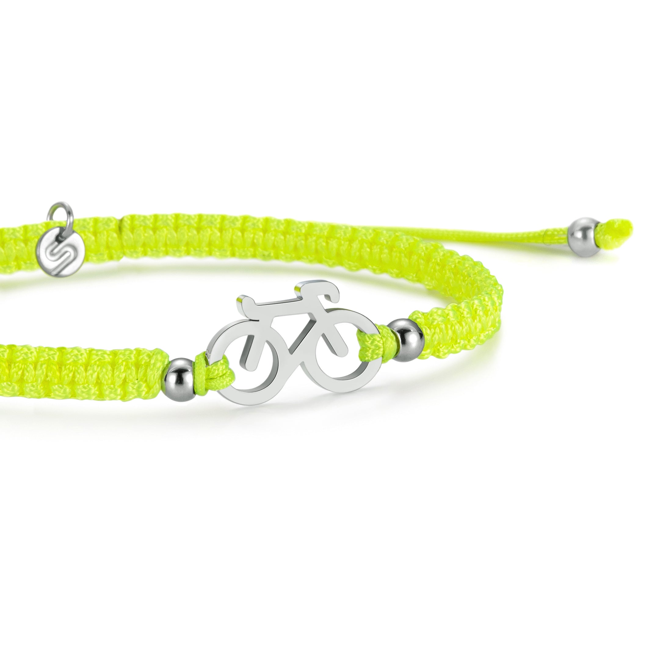 Silver Bike Neon Yellow Braided zapestnica