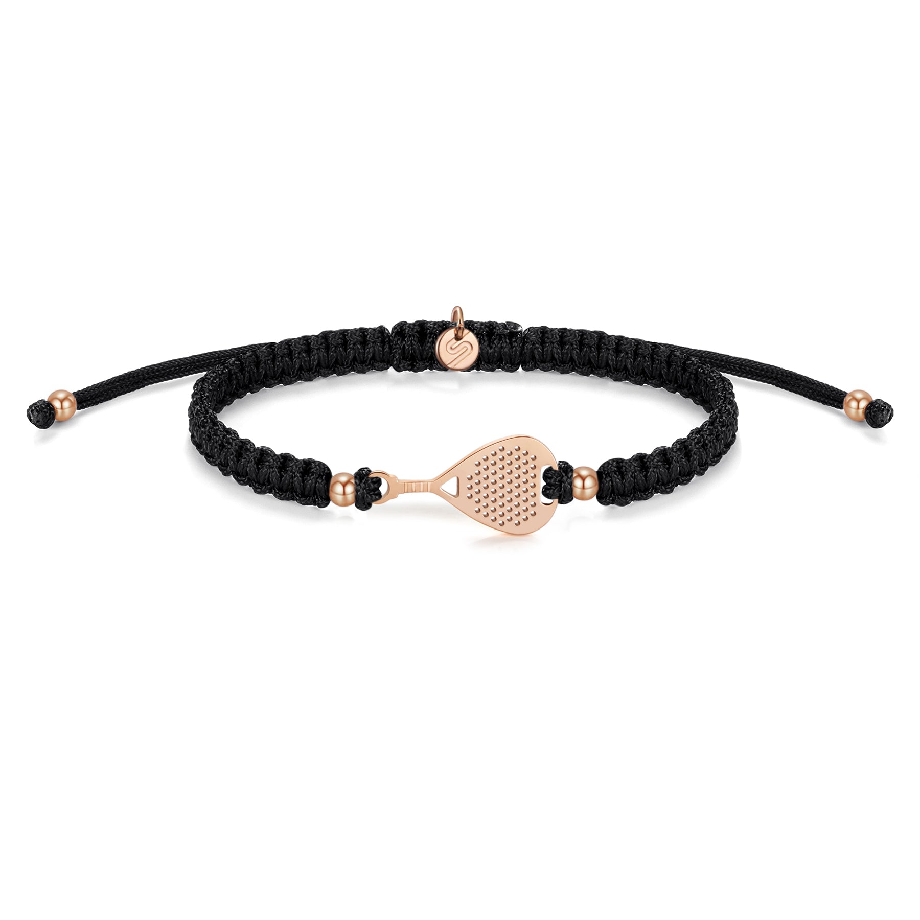 Rose Padel Black Braided Bracelet