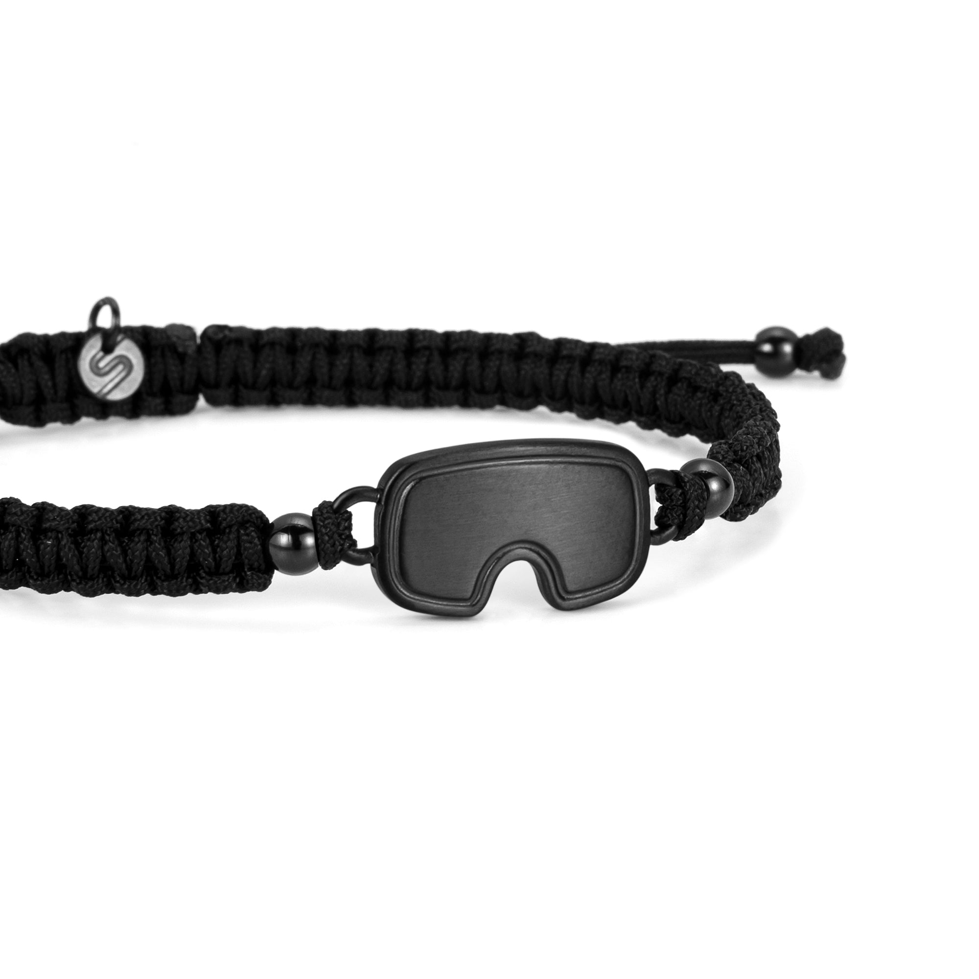 Bracelet tressé avec lunettes tout noir