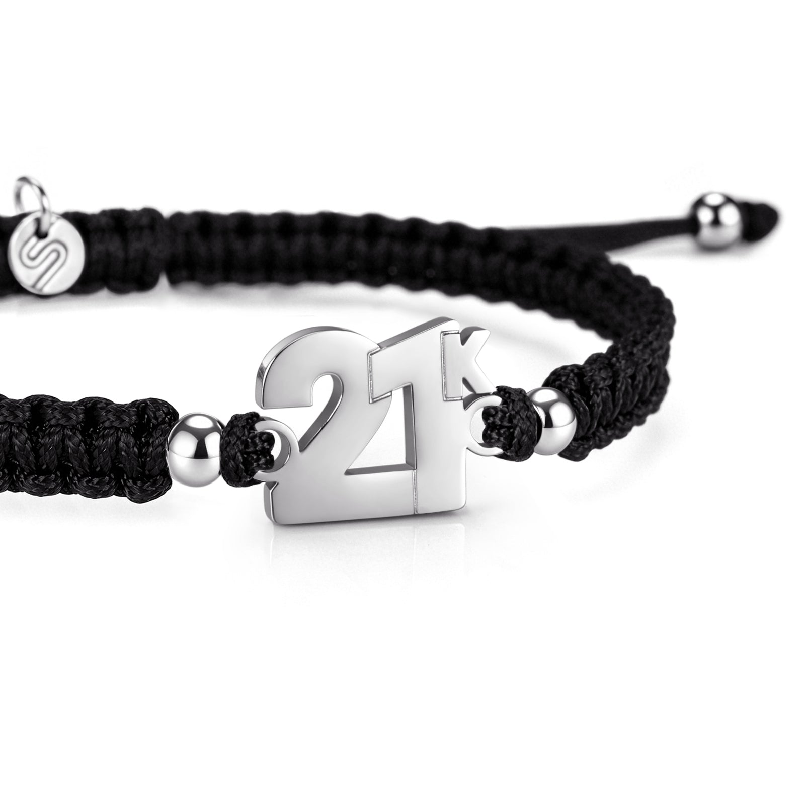 21K Black Braided Bracelet