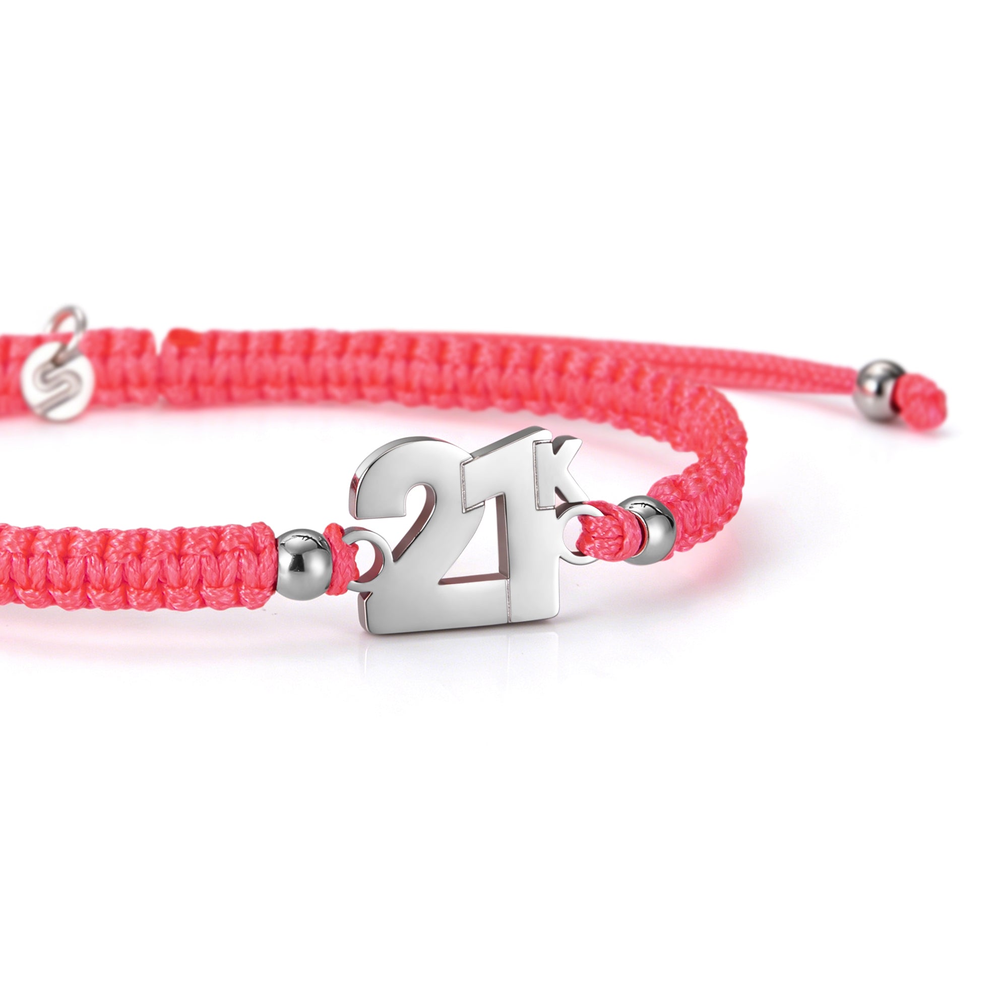 21K Neon Pink Braided Bracelet
