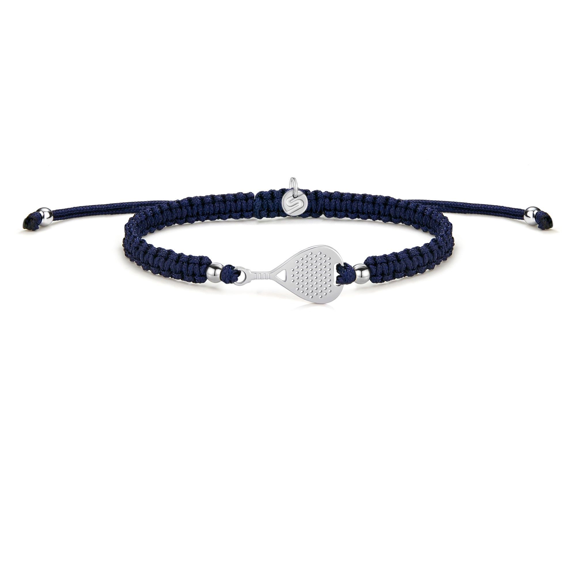 Silver Padel Royal Blue Braided Bracelet