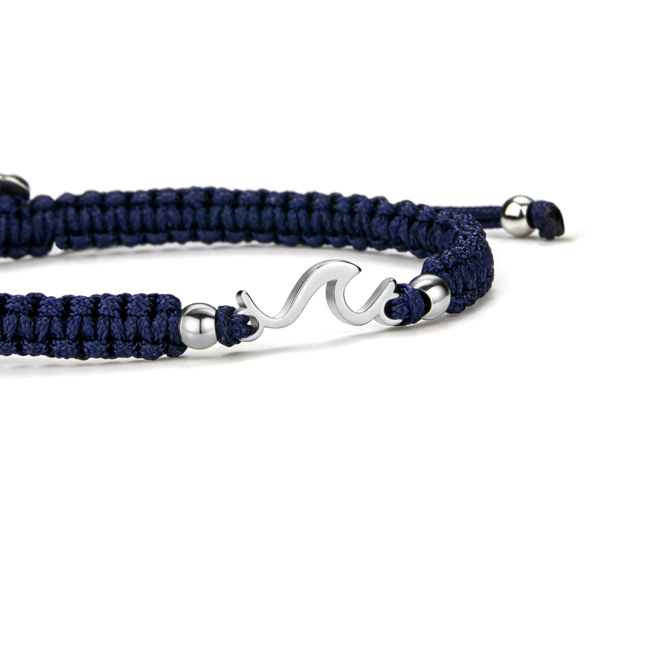 Bracelet tressé bleu royal Silver Wave