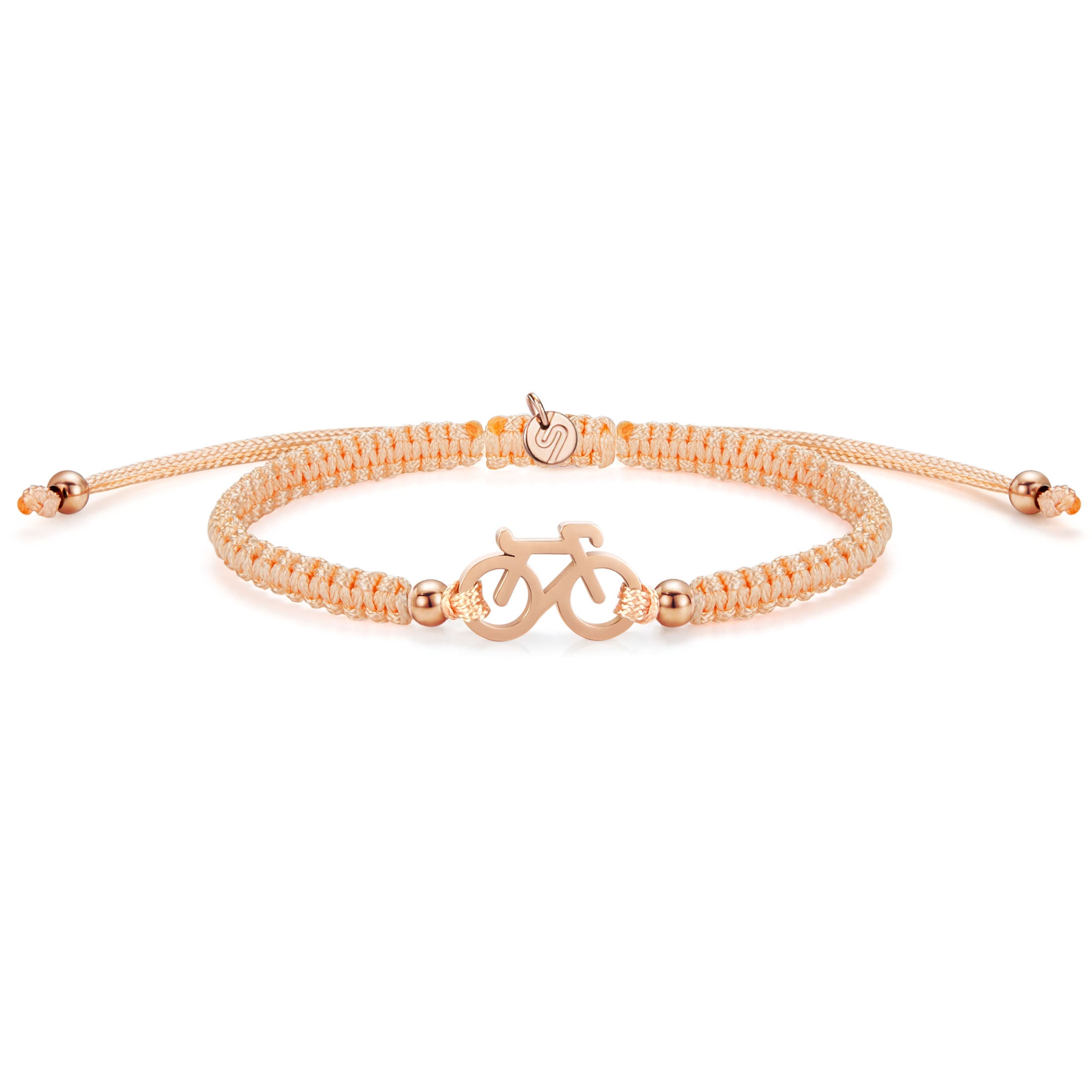 Rose Bike Nude Braided Bracelet