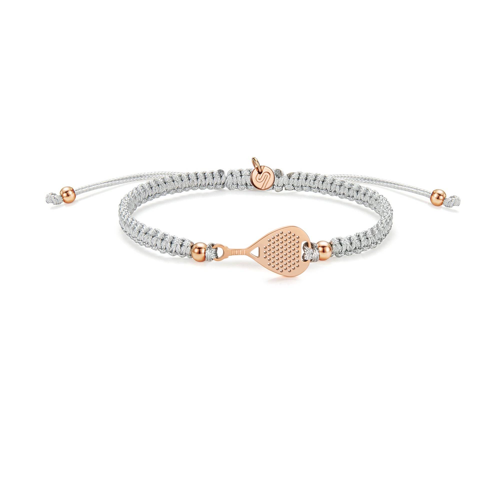 Rose Padel Grey Braided Bracelet