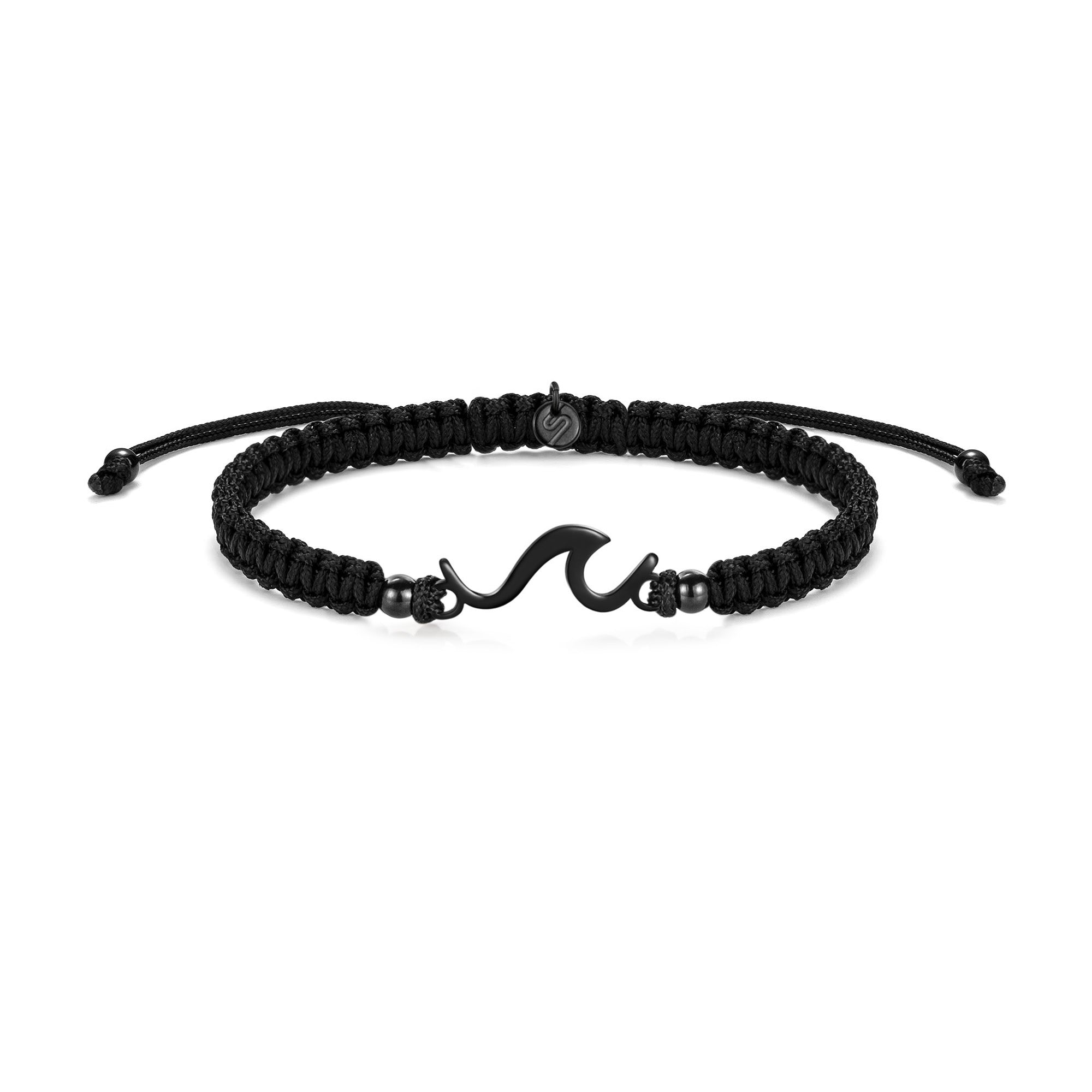 Bracelet tressé vague noire
