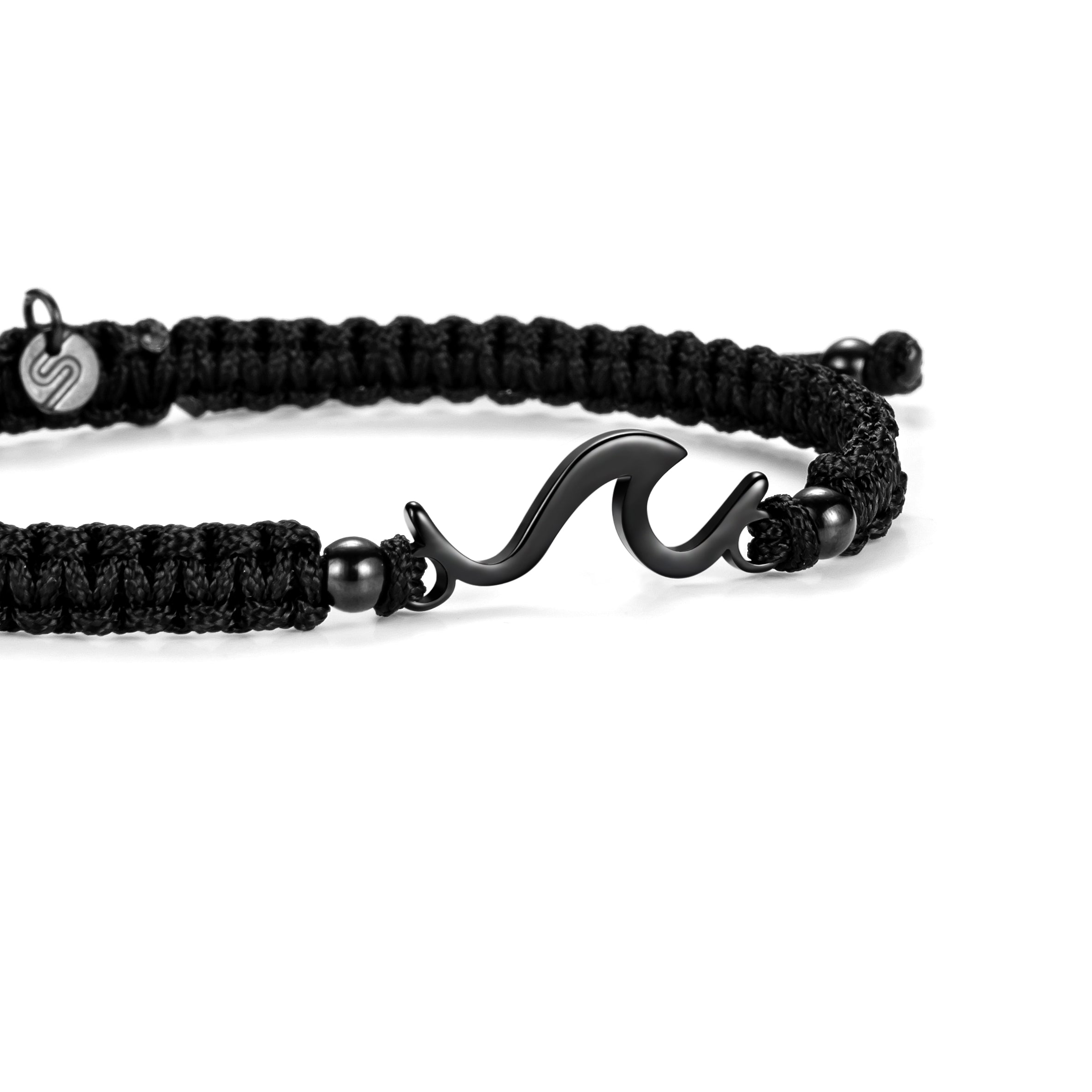 Bracelet tressé vague noire