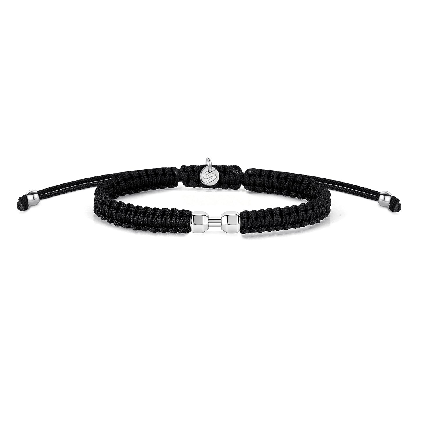 Silver Bike Neon Yellow Braided Bracciale