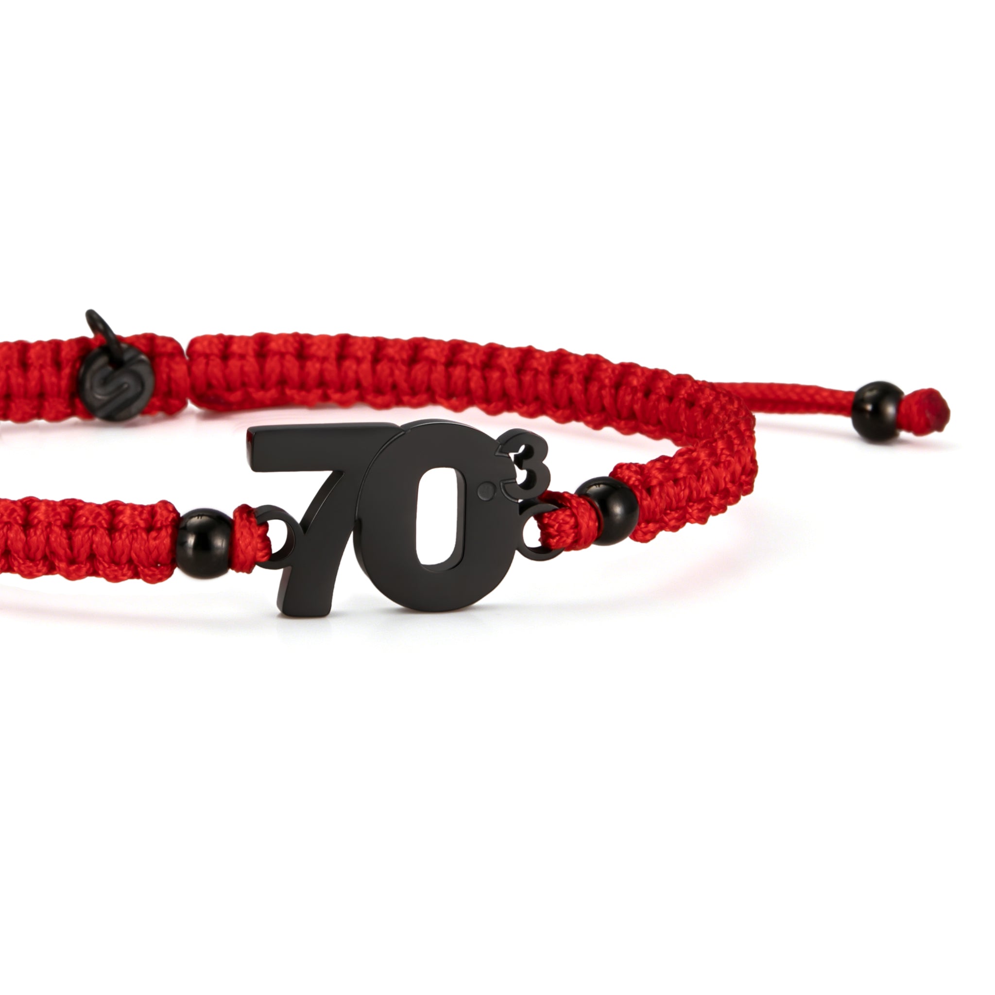 70.3 Black Red Braided Bracelet