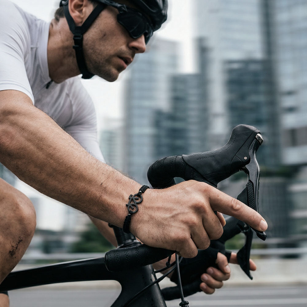 Black Bike Braided Pulsera