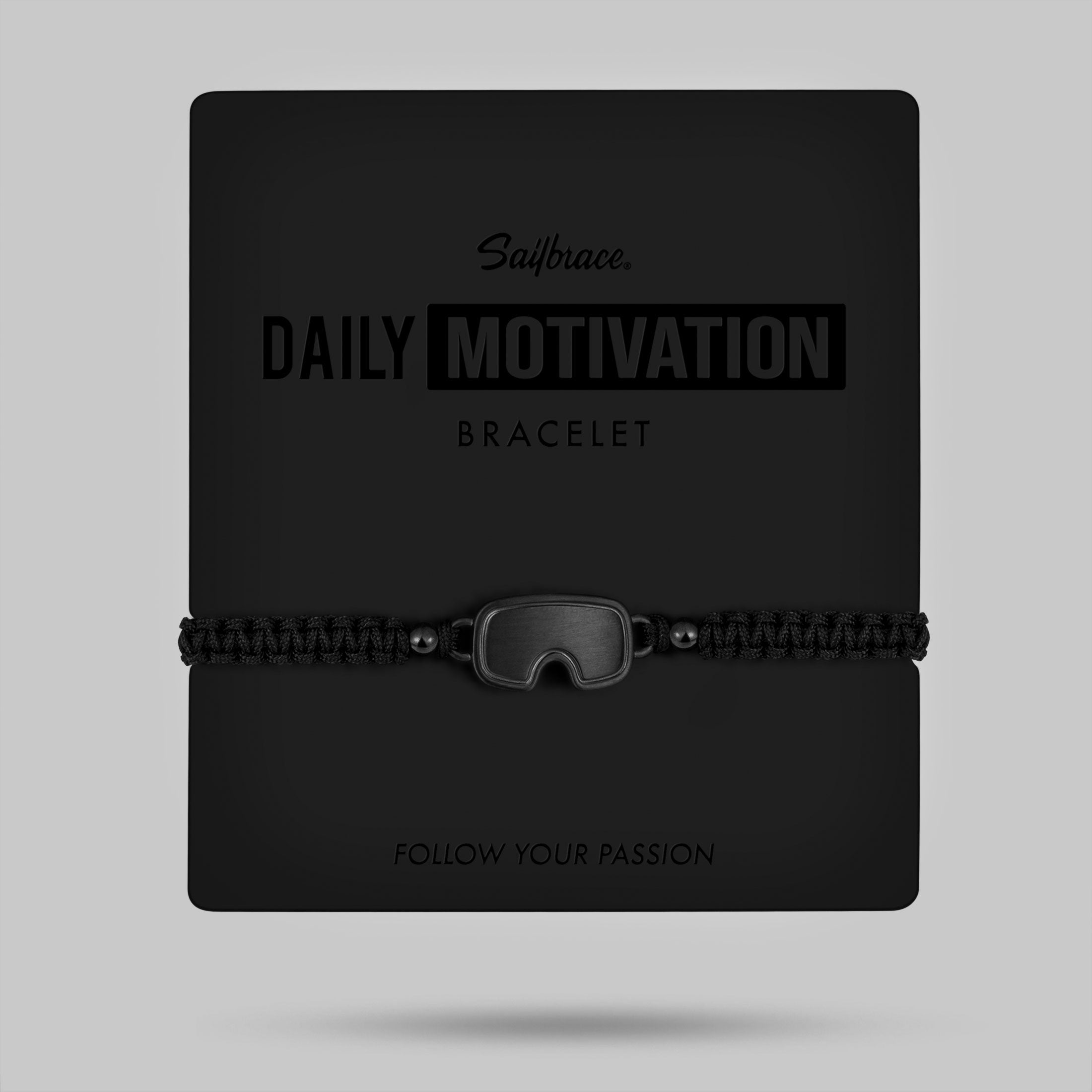 Bracelet tressé avec lunettes tout noir