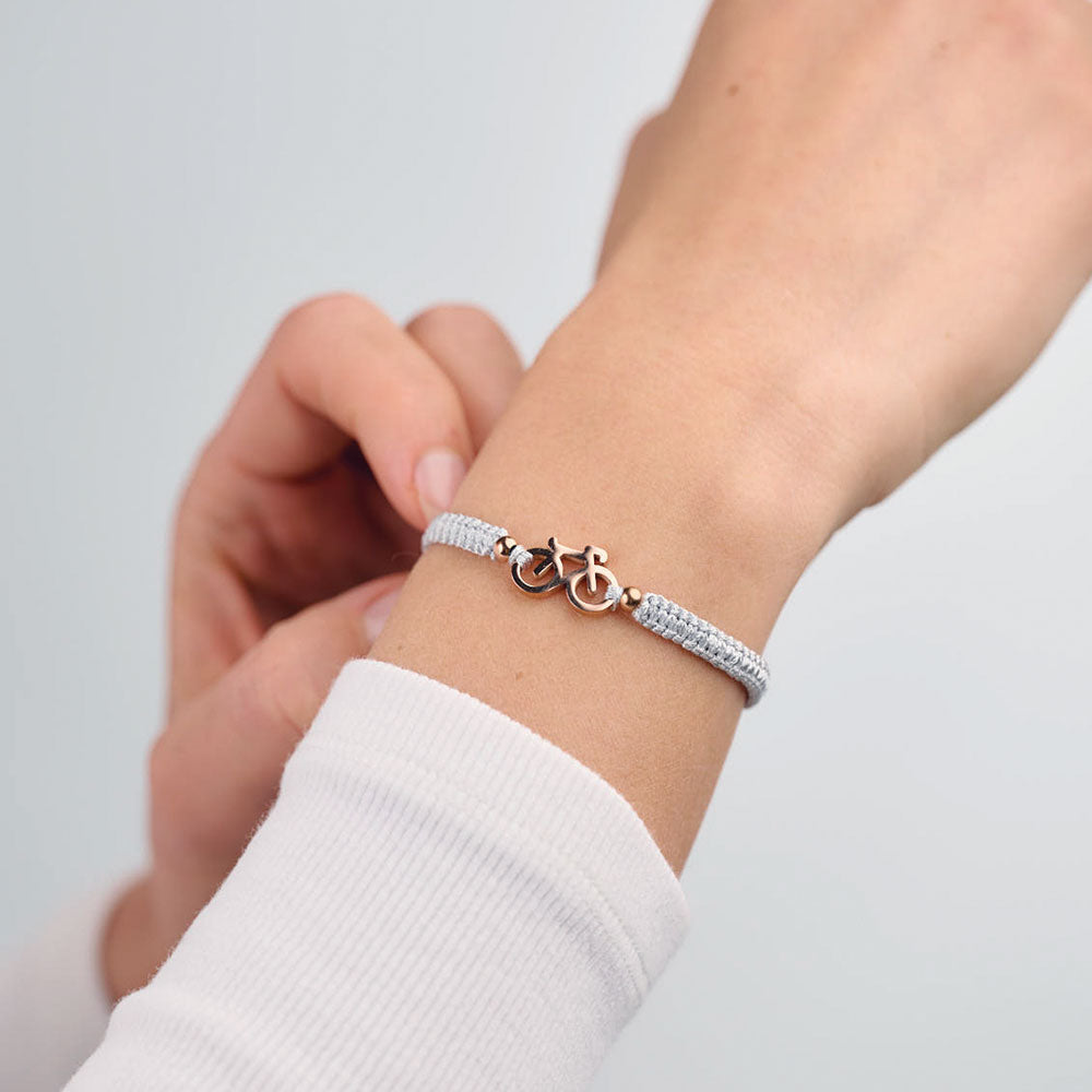 Rose Bike Grey Braided Armband
