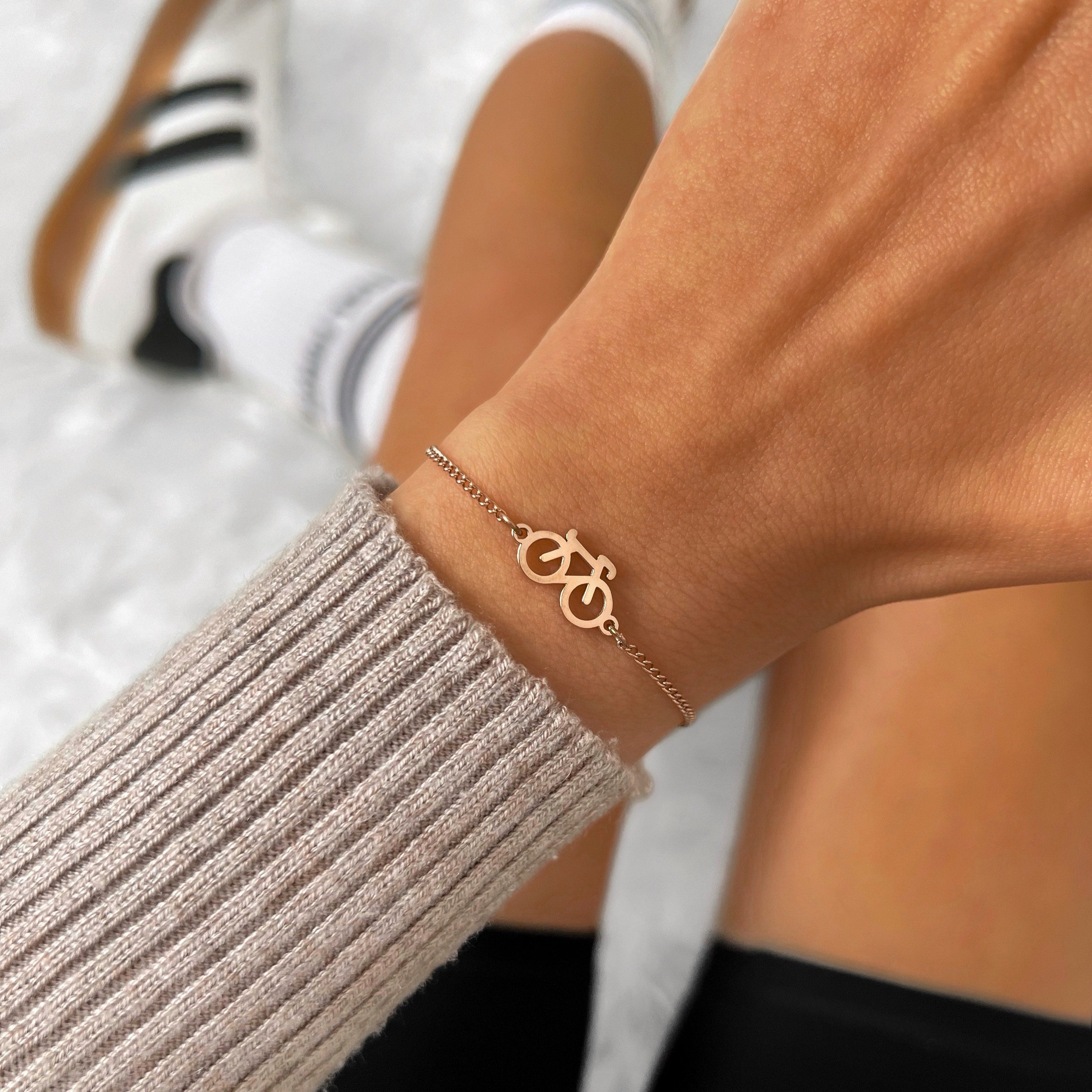 Rose Bike Chain Bracelet