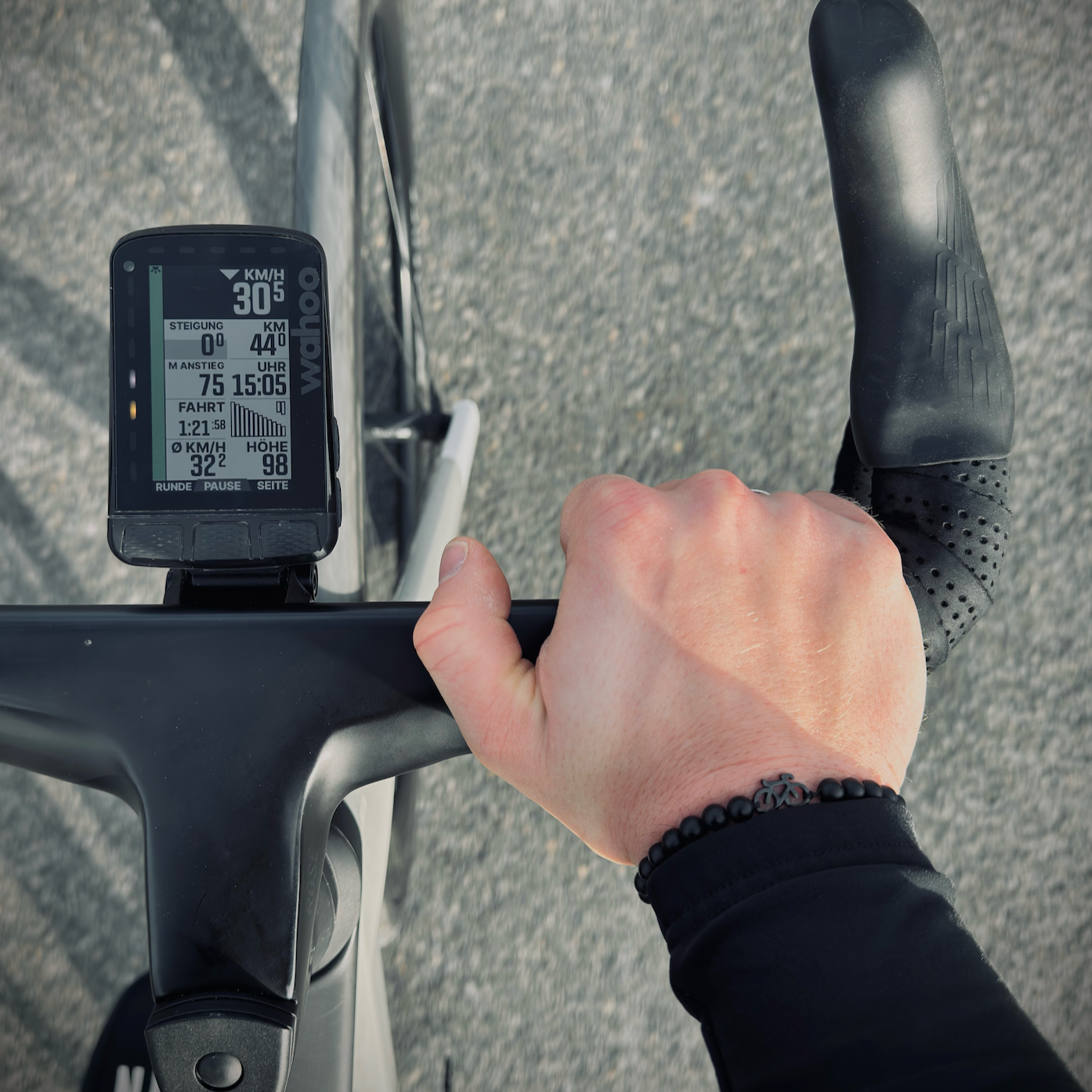 Black Bike Beaded Armband