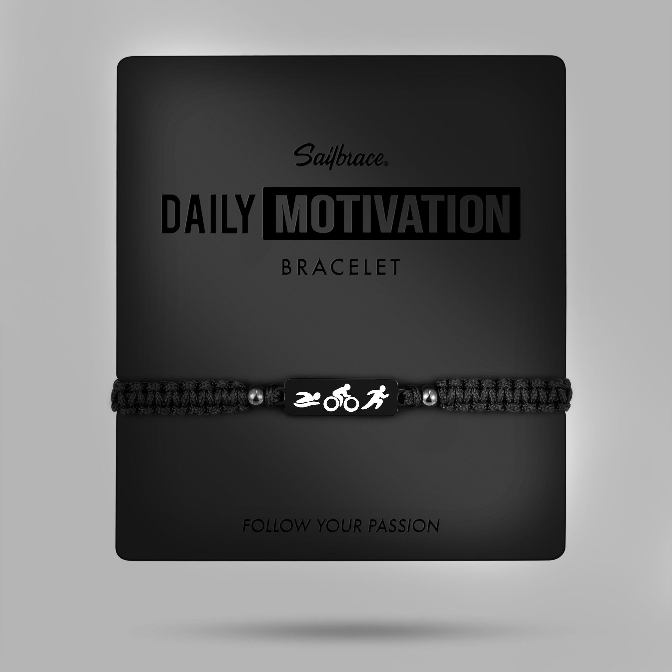 All Black Triathlon Braided Bracelet