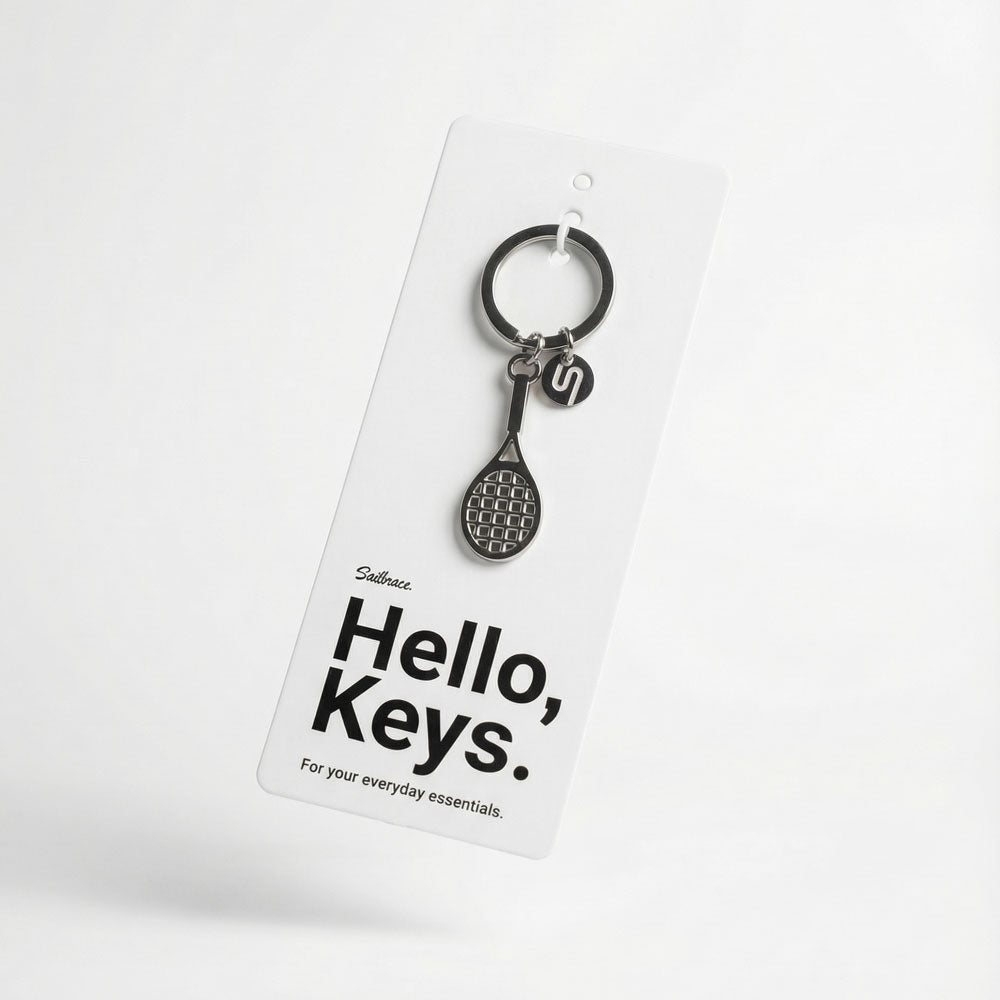 Silver Tennis Keychain