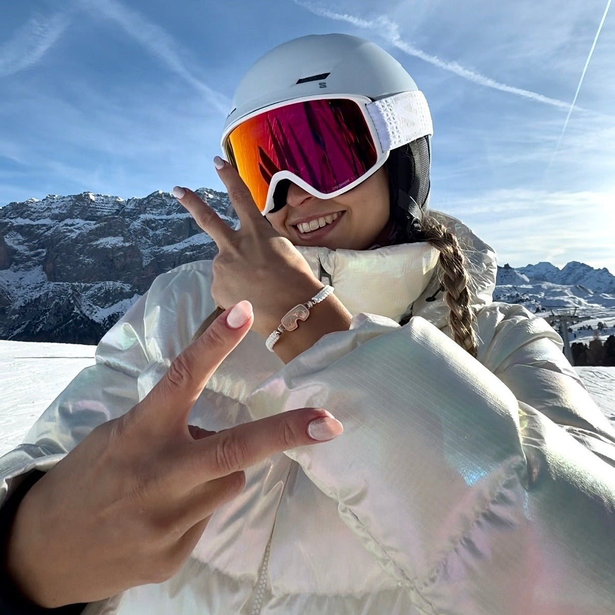 Rose Adventure Snow Goggle Braided Bracelet