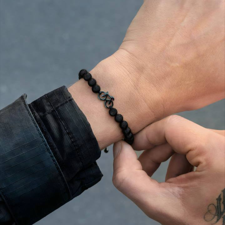 Bracciale Lava Stone Black Bike