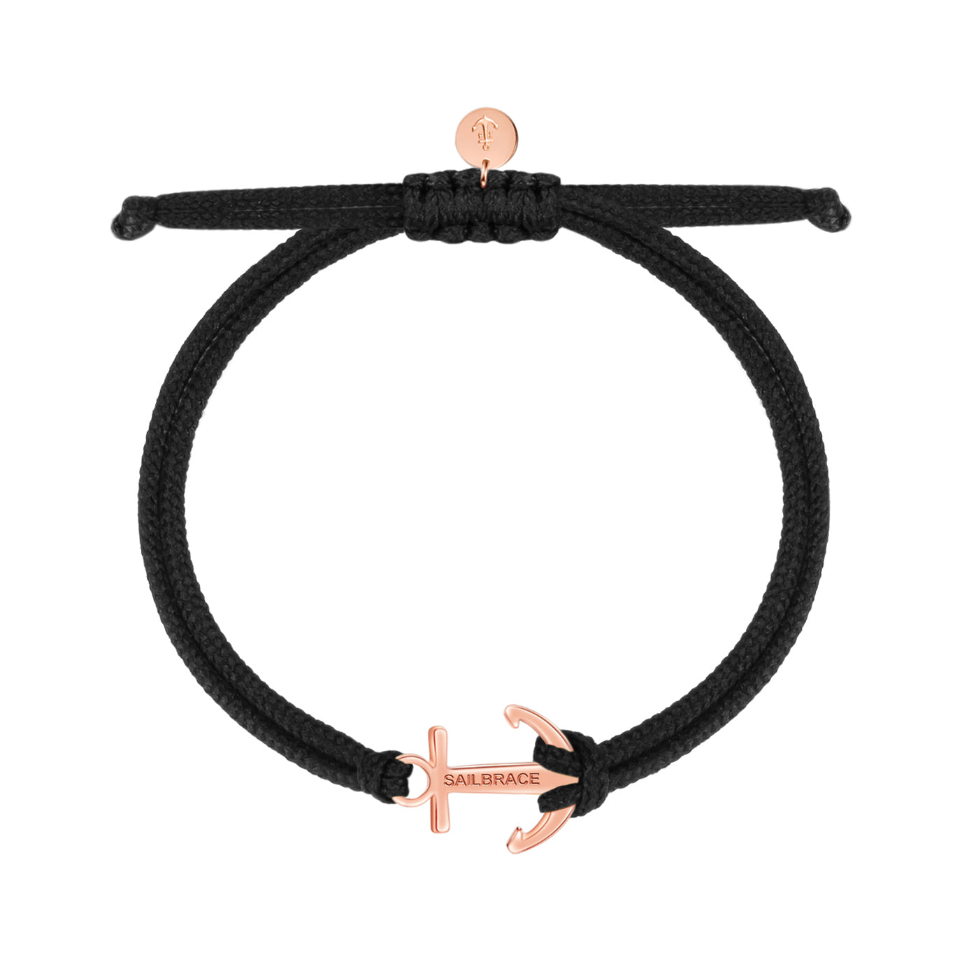 Rose Gold Black Anchor Pulsera