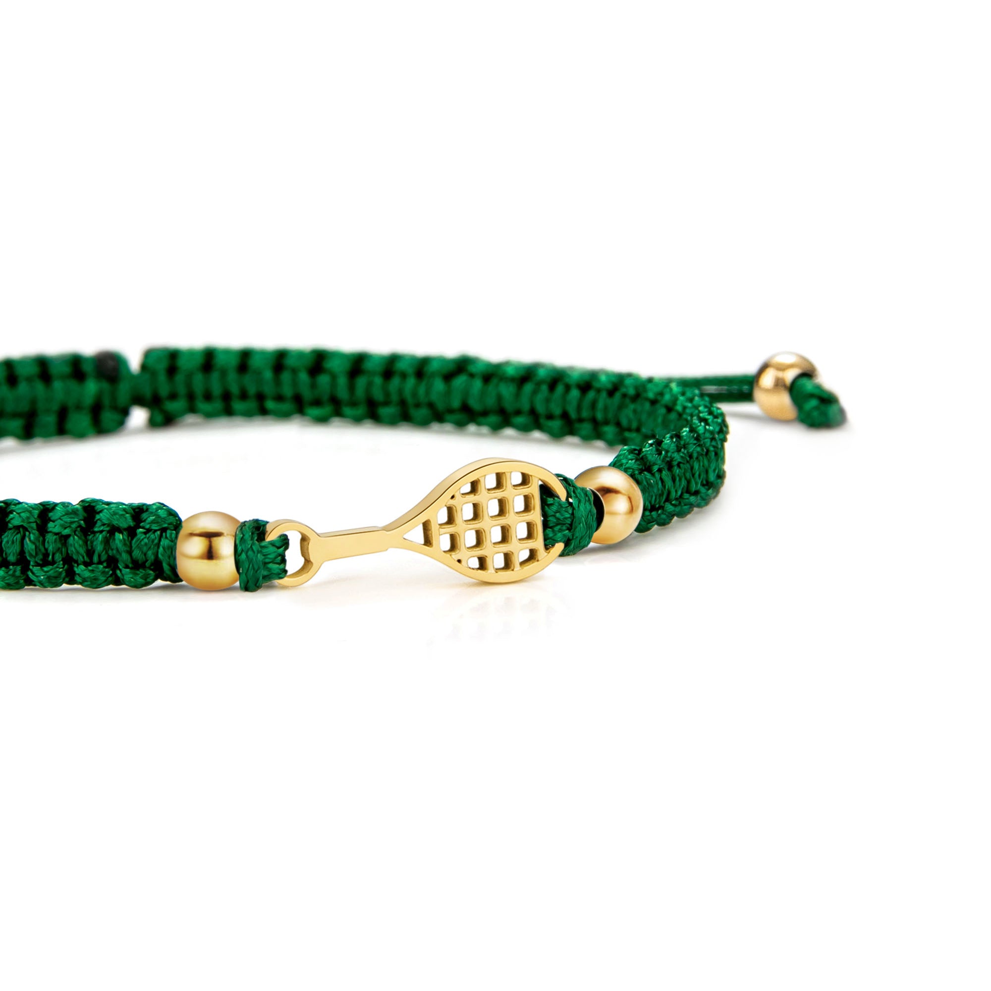 Gold Tennis Dark Green Braided zapestnica