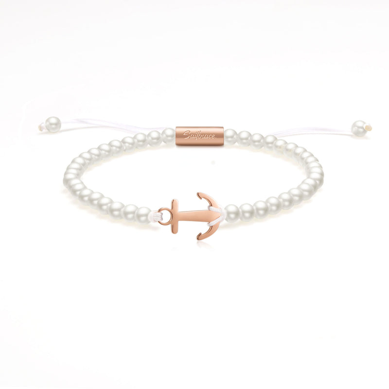 Pearl Rose Anchor Bracelet