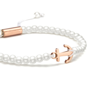 Pearl Rose Anchor Bracelet