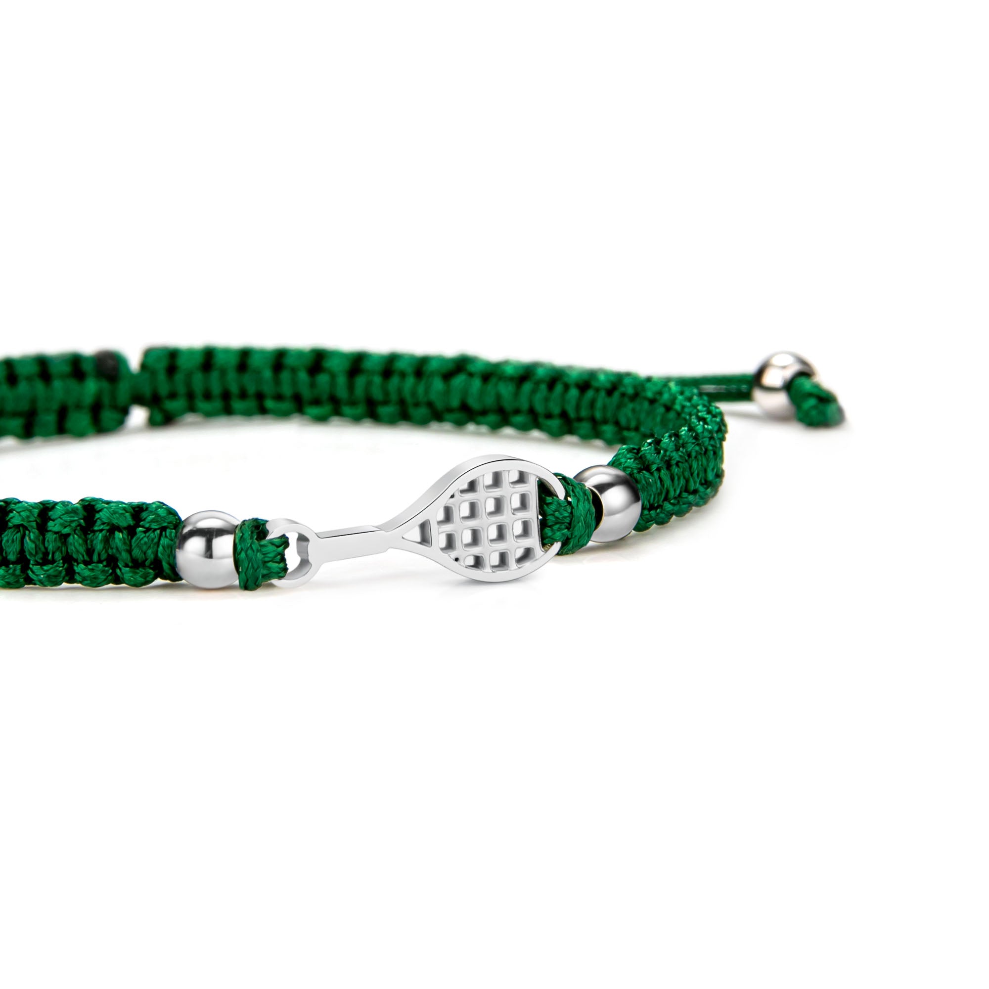 Silver Tennis Dark Green Braided zapestnica