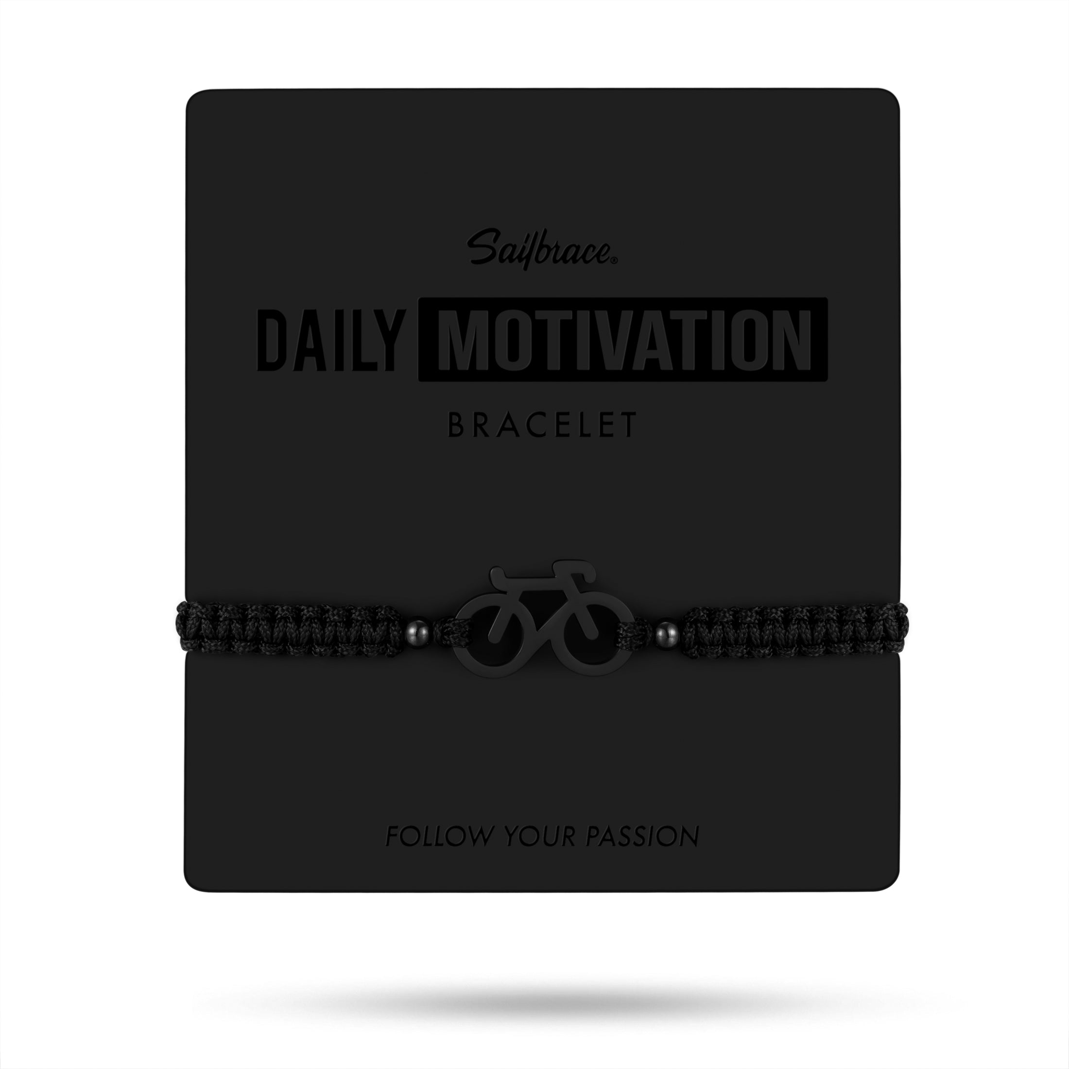 All Black Bike Braided Bracelet