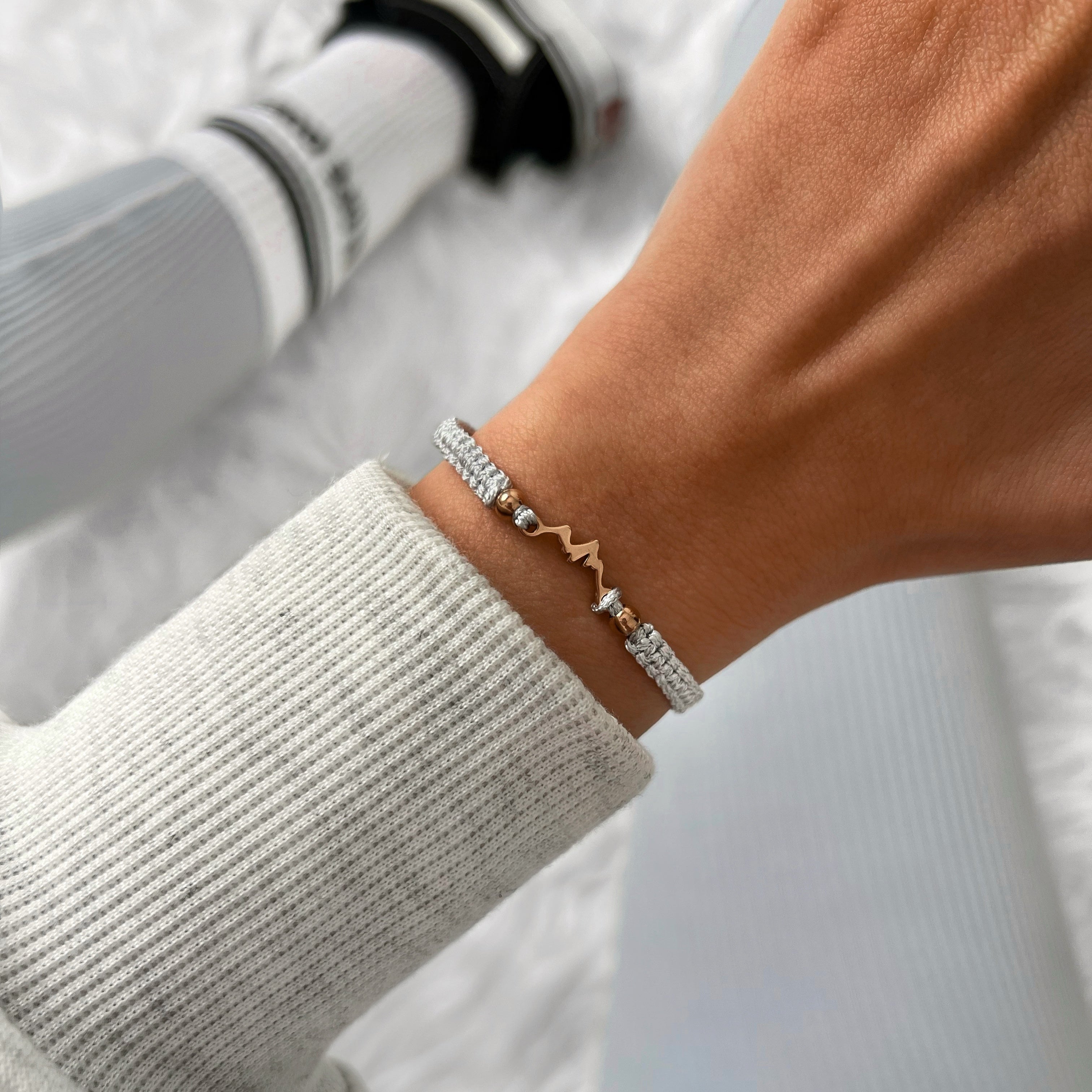 Rose Mountain Grey Braided Bracelet