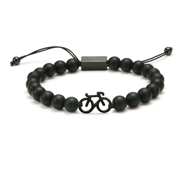 Black Bike Beaded Bracelet