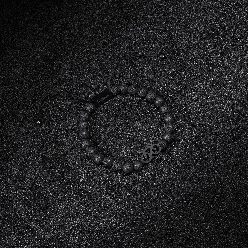 Lava Stone Black Bike Bracelet