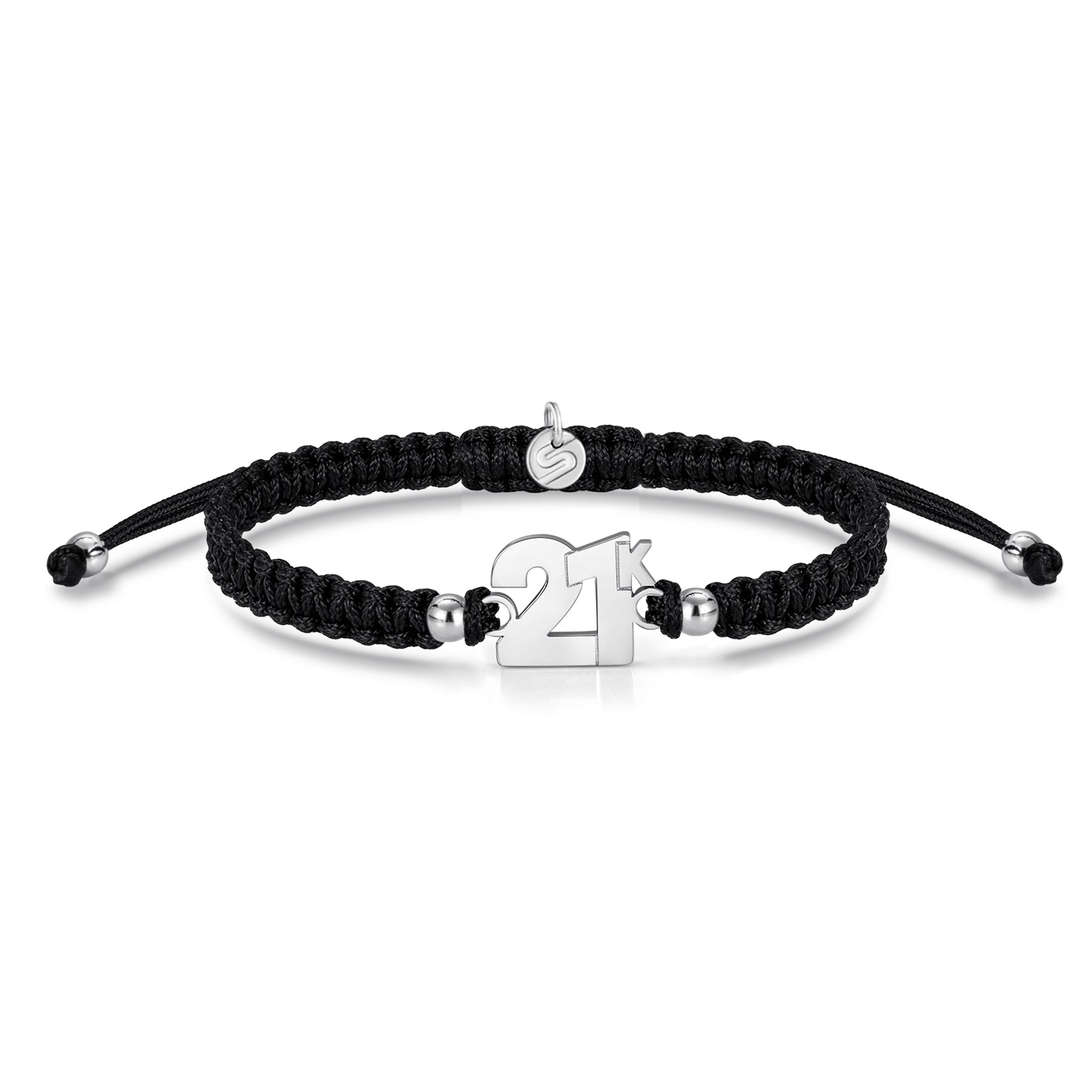 21K Black Braided Bracelet