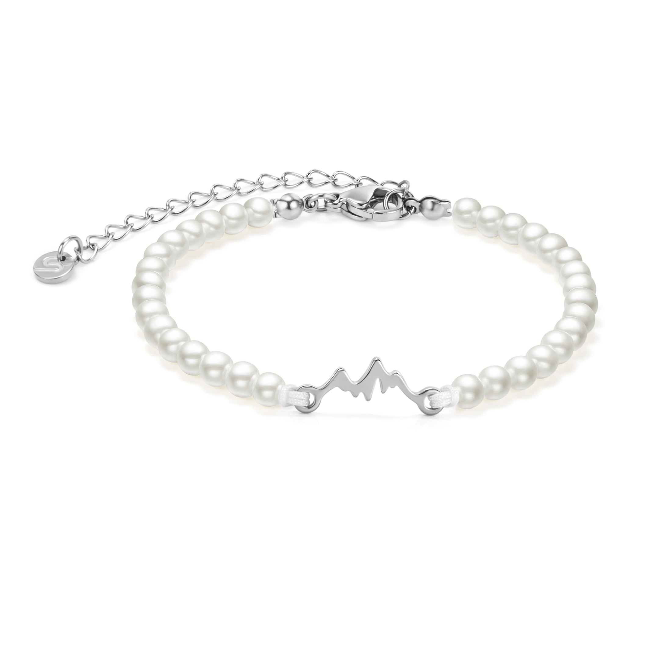 Pearl Silver Mountain Chain Bracelet