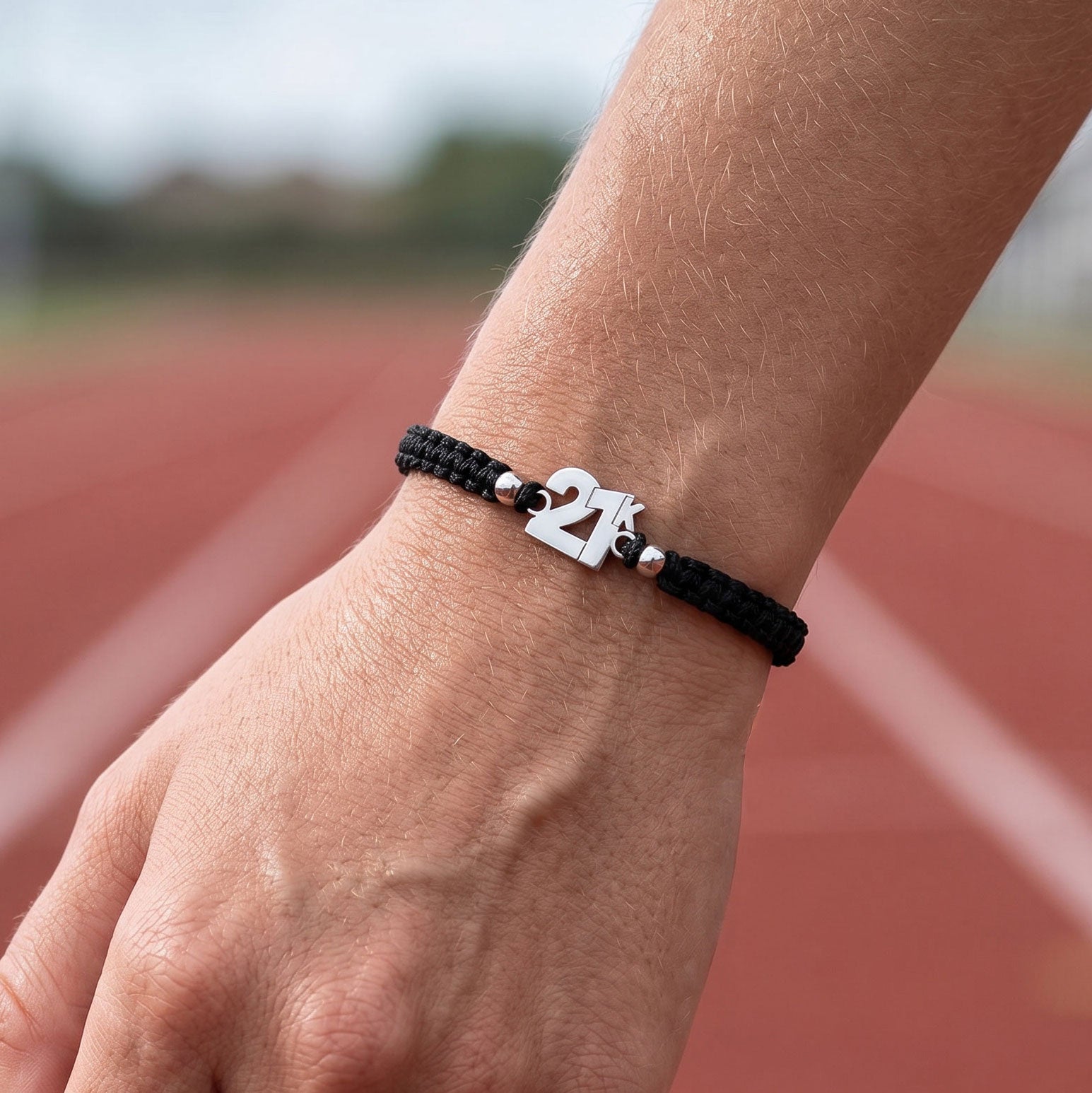 21K Black Braided Bracelet