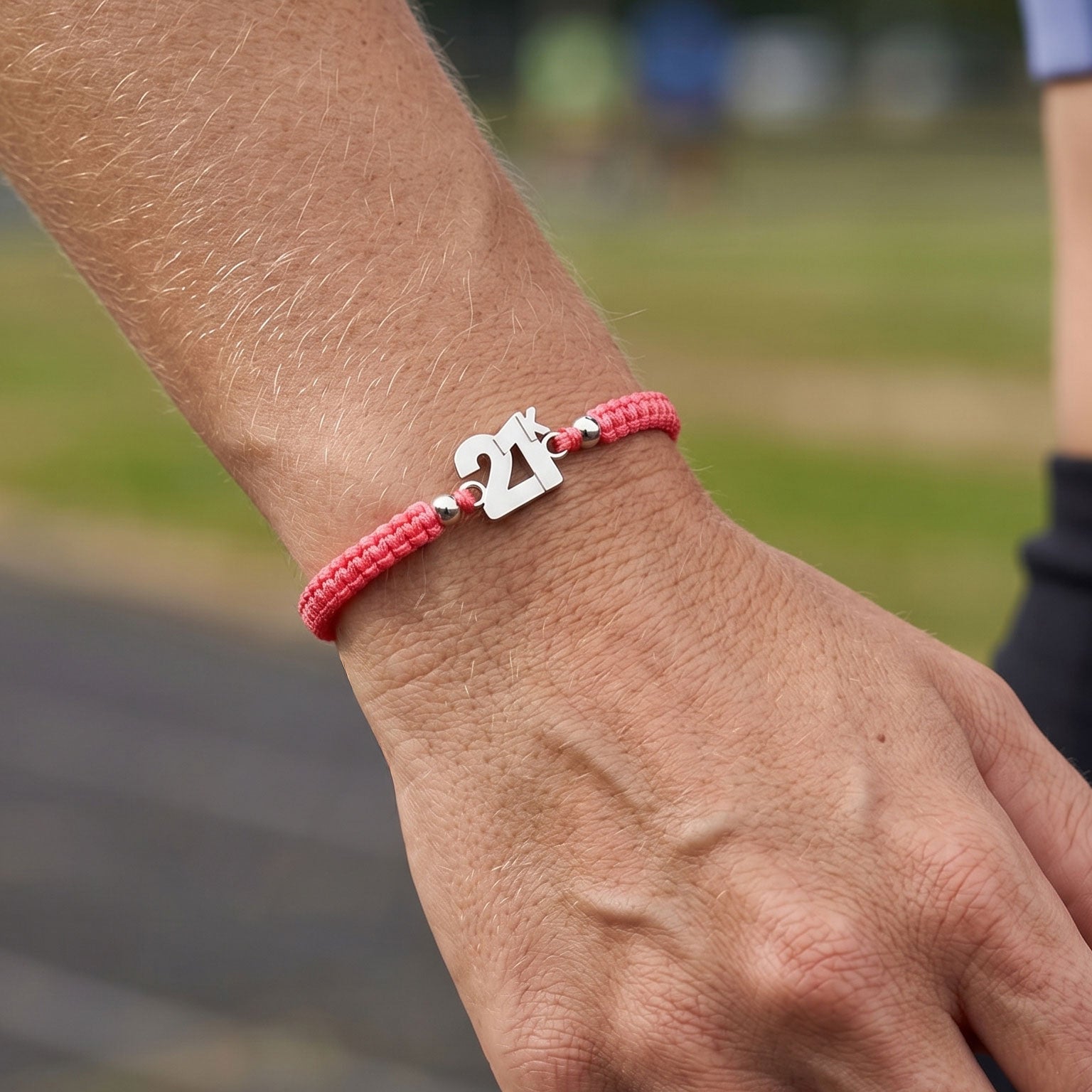 21K Neon Pink Braided Bracelet