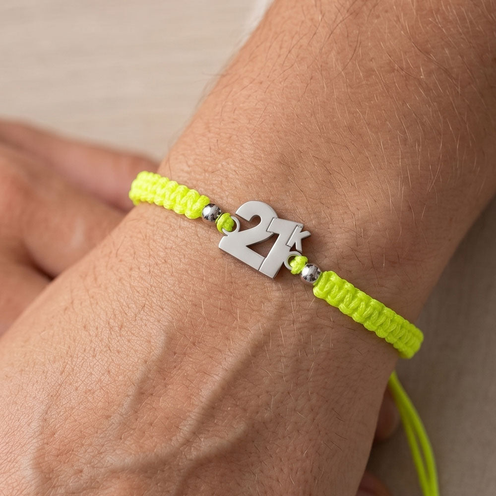 21K Neon Yellow Braided Bracelet