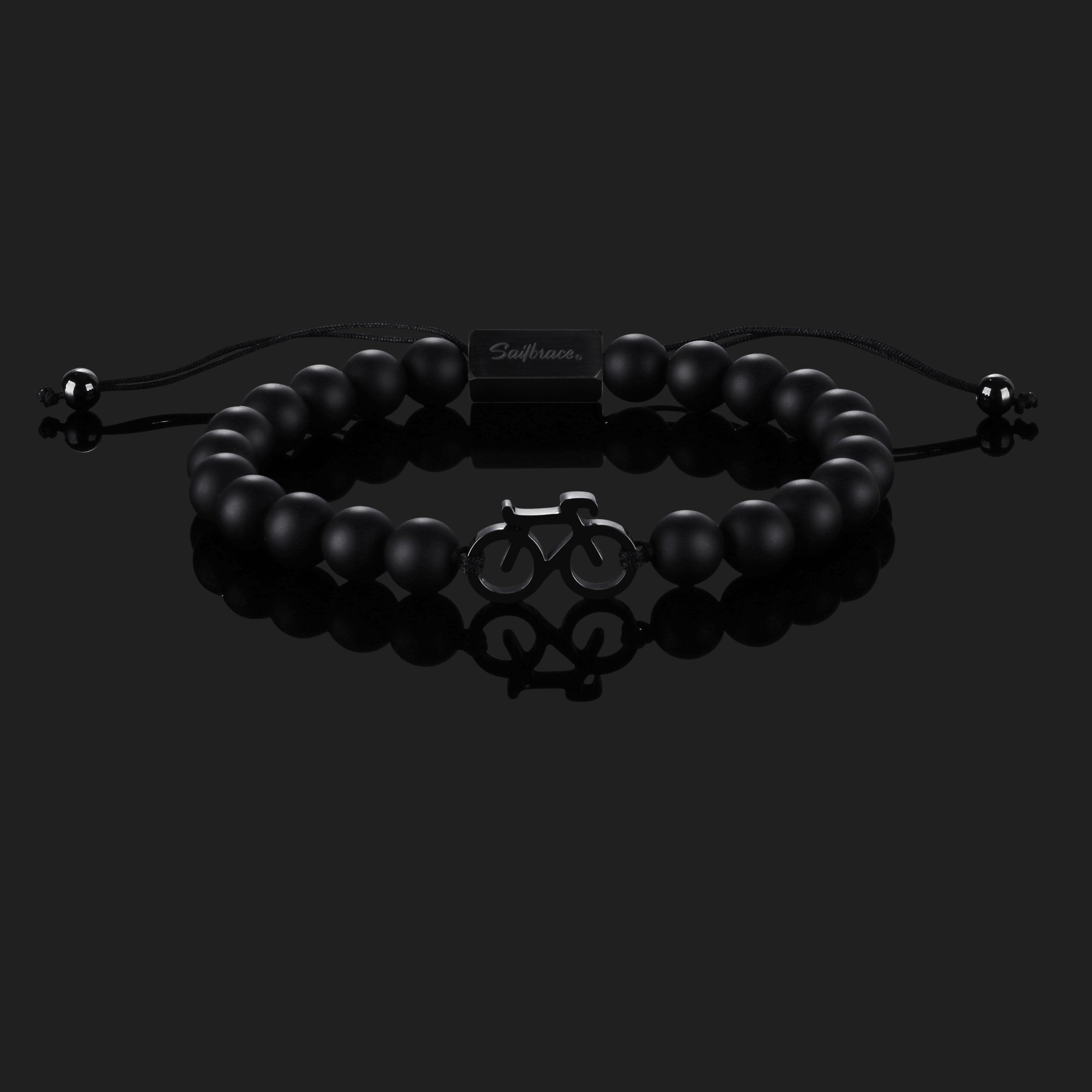Black Bike Beaded Armband