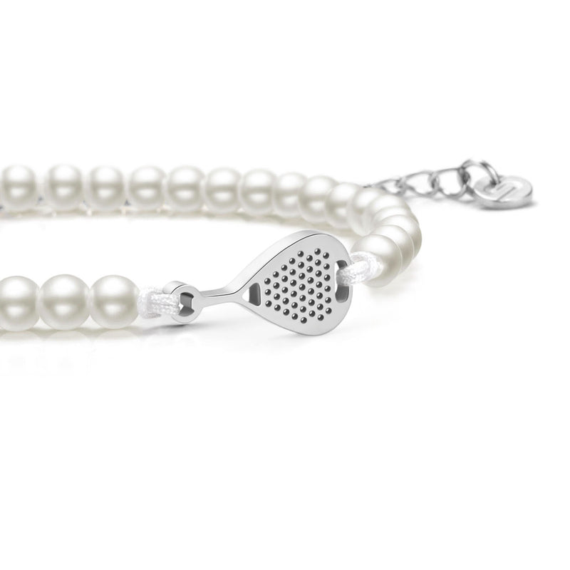 Pearl Silver Padel Chain Bracelet