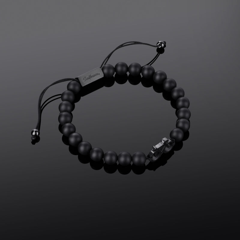 Black Bike Beaded Bracelet