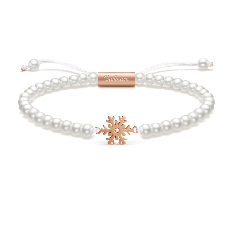 Pearl Frozen Snowflake Bracelet