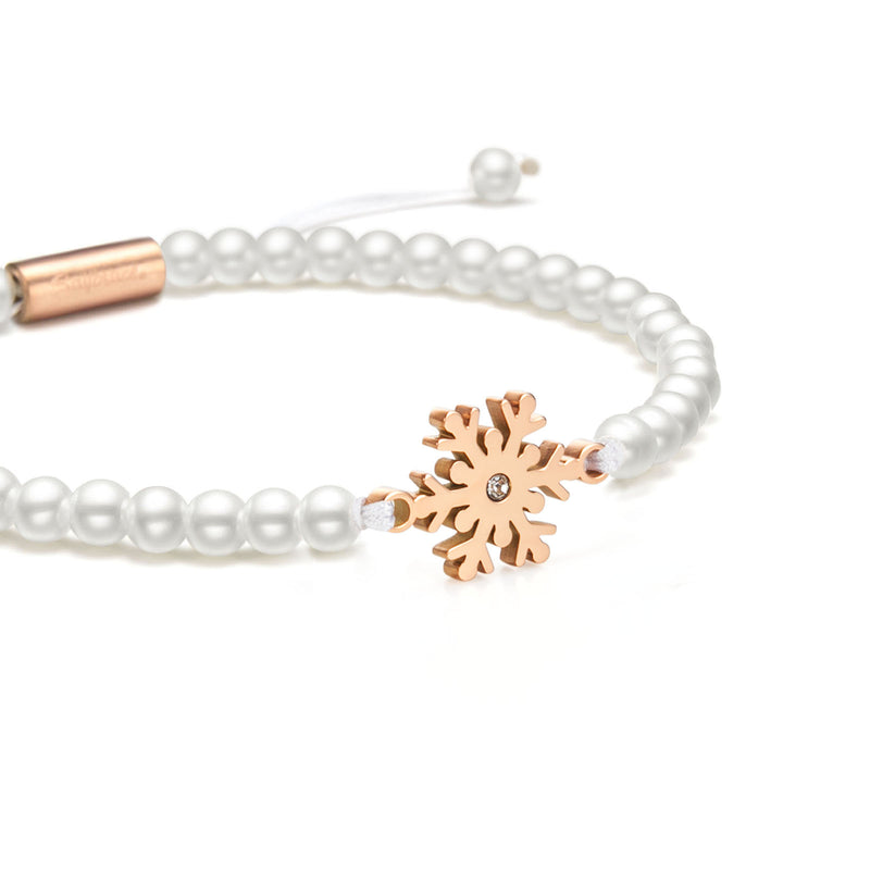 Pearl Frozen Snowflake Bracelet