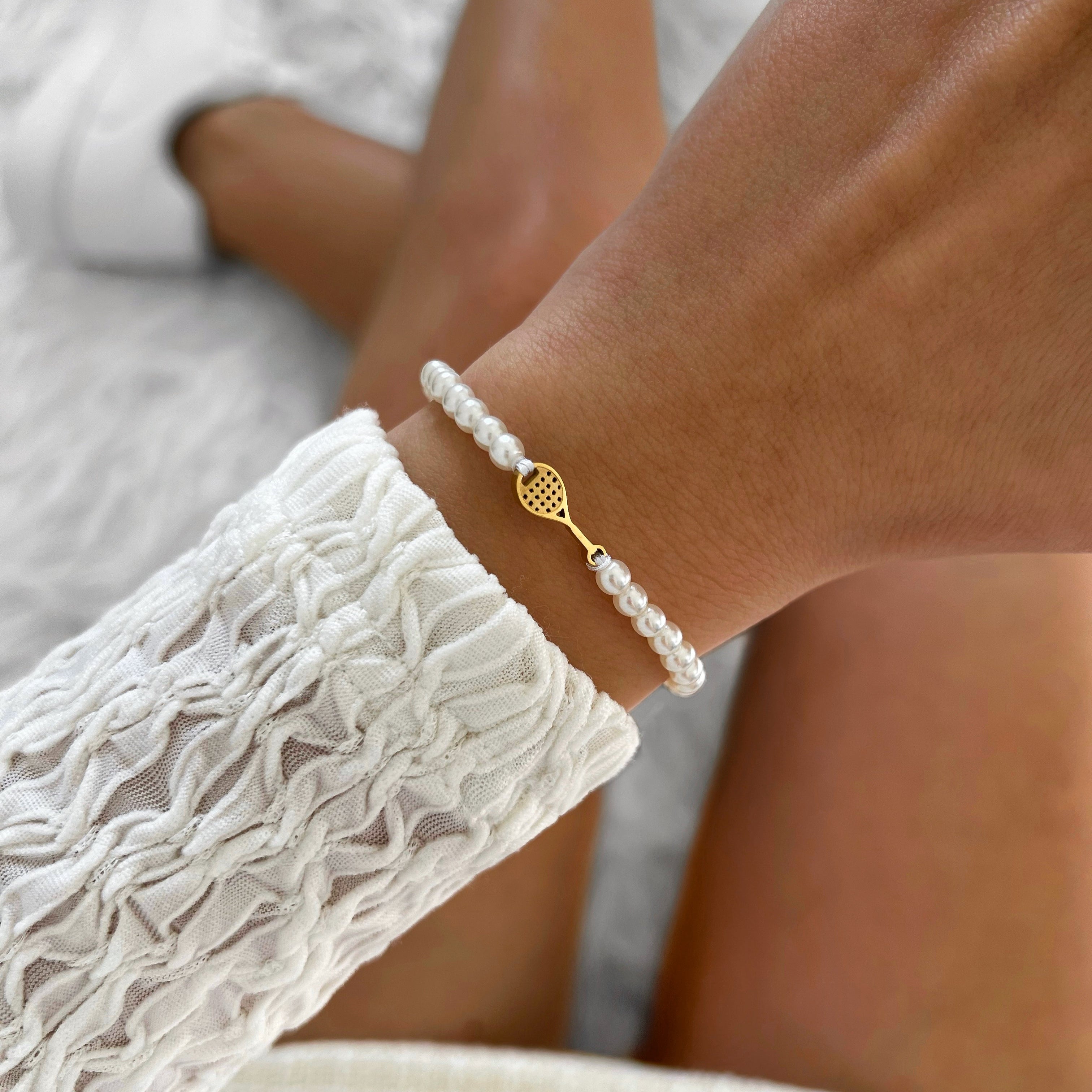 Pearl Armband Gold Tennis Chain 