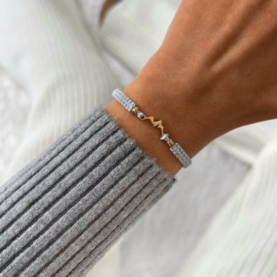 Rose Mountain Grey Braided Bracelet