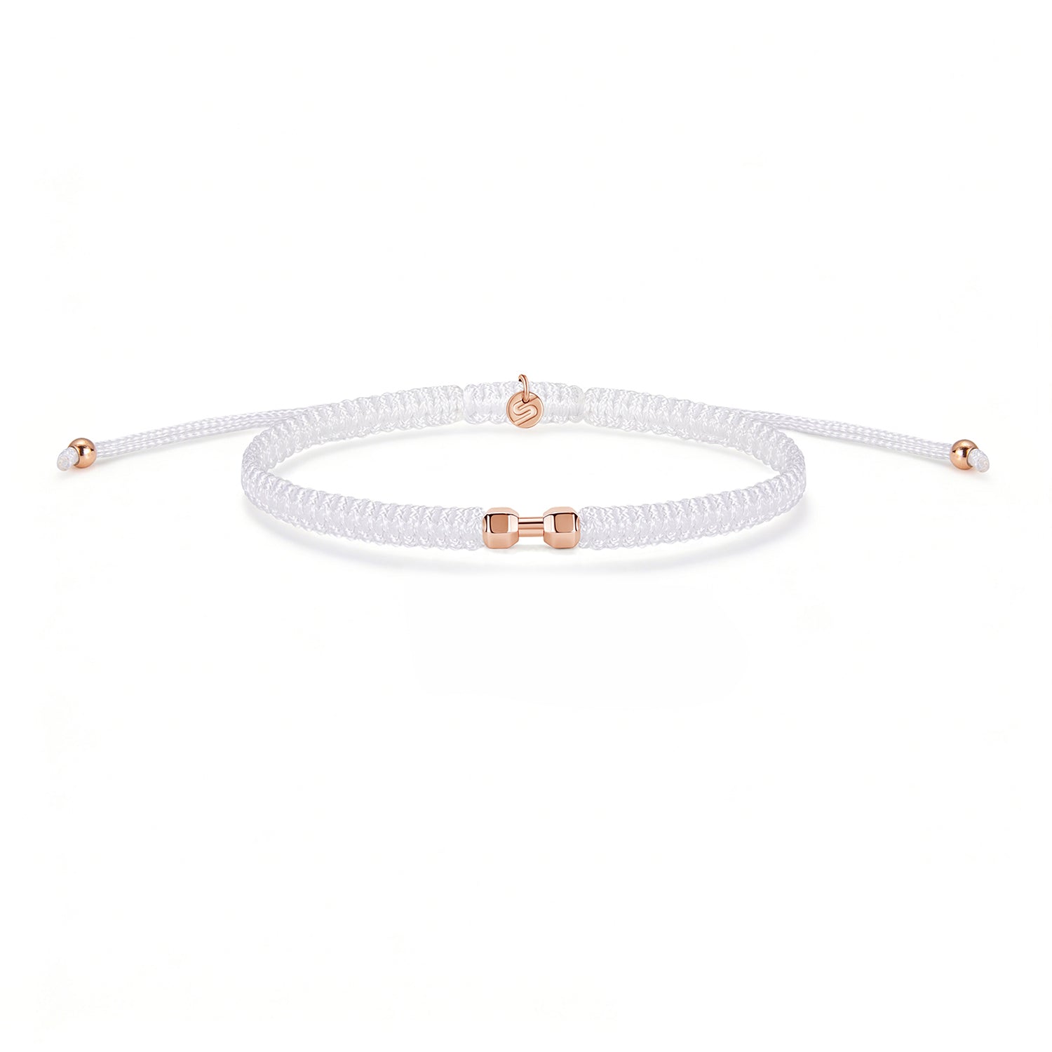Rose Gym White Braided Bracelet