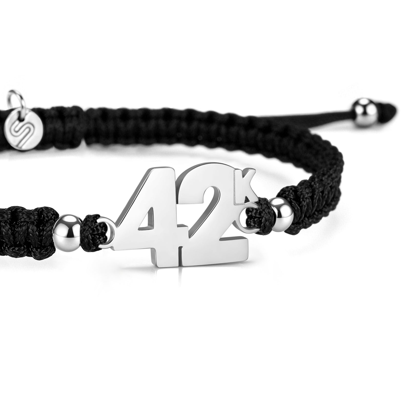 42K Black Braided Bracelet