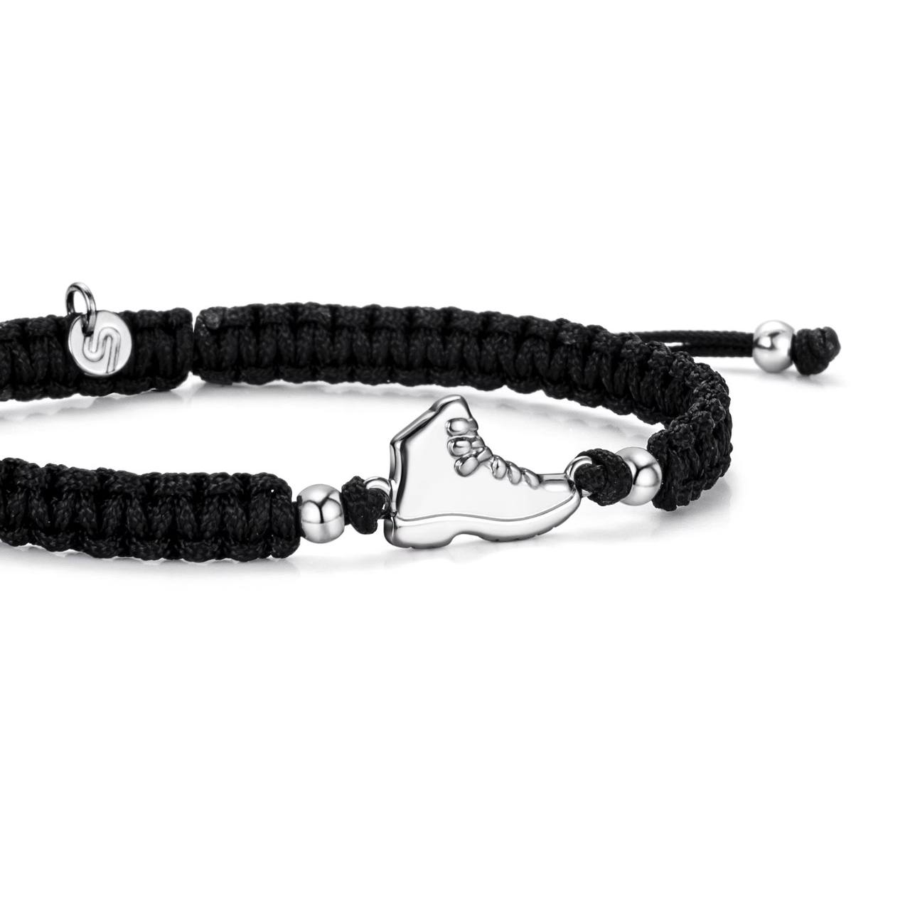 Silver Explorer Black Braided Bracelet
