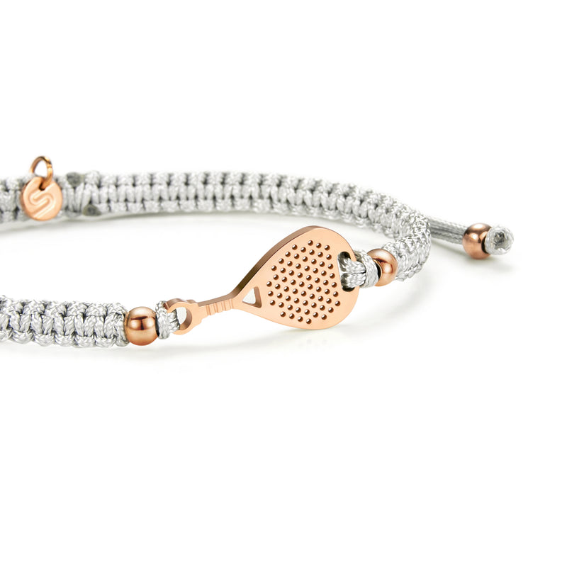 Rose Padel Grey Braided Bracelet