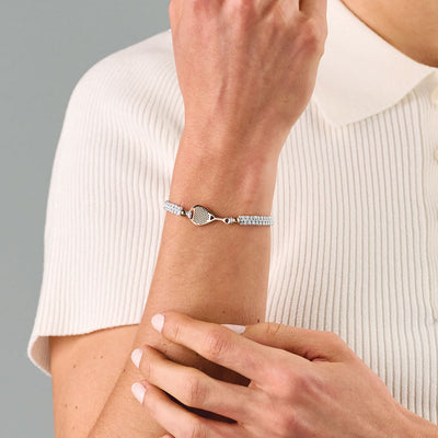 Rose Padel Grey Braided Bracelet