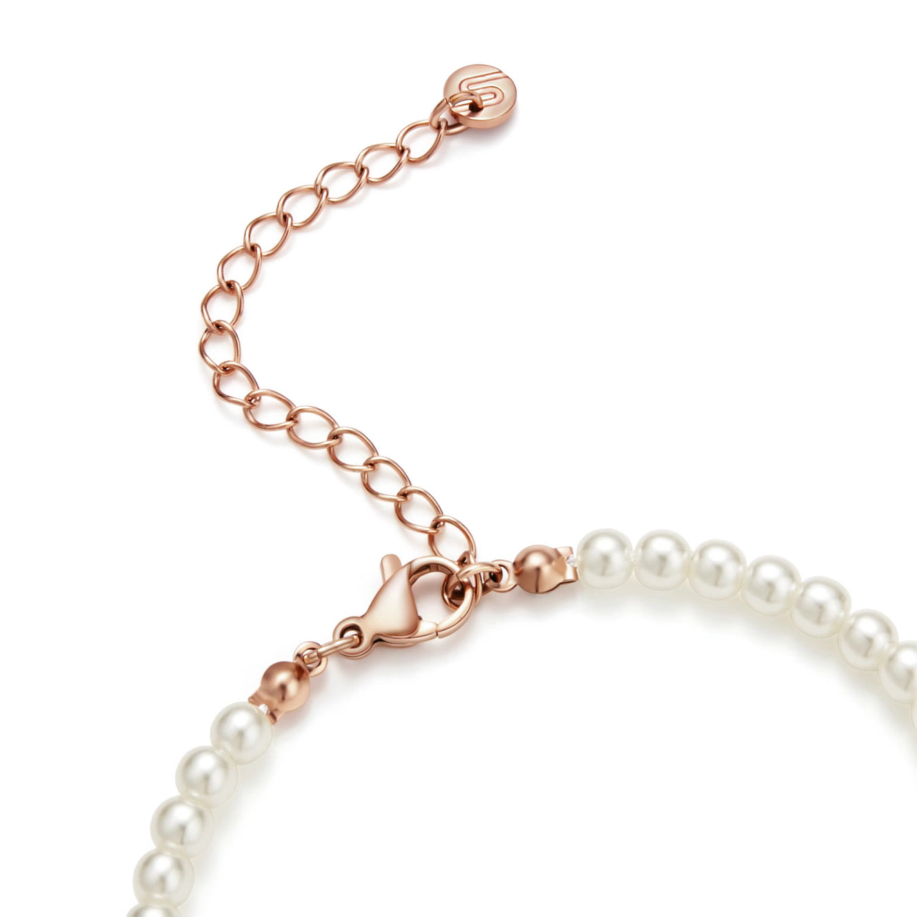 Pearl Rose Bike Chain Bracelet