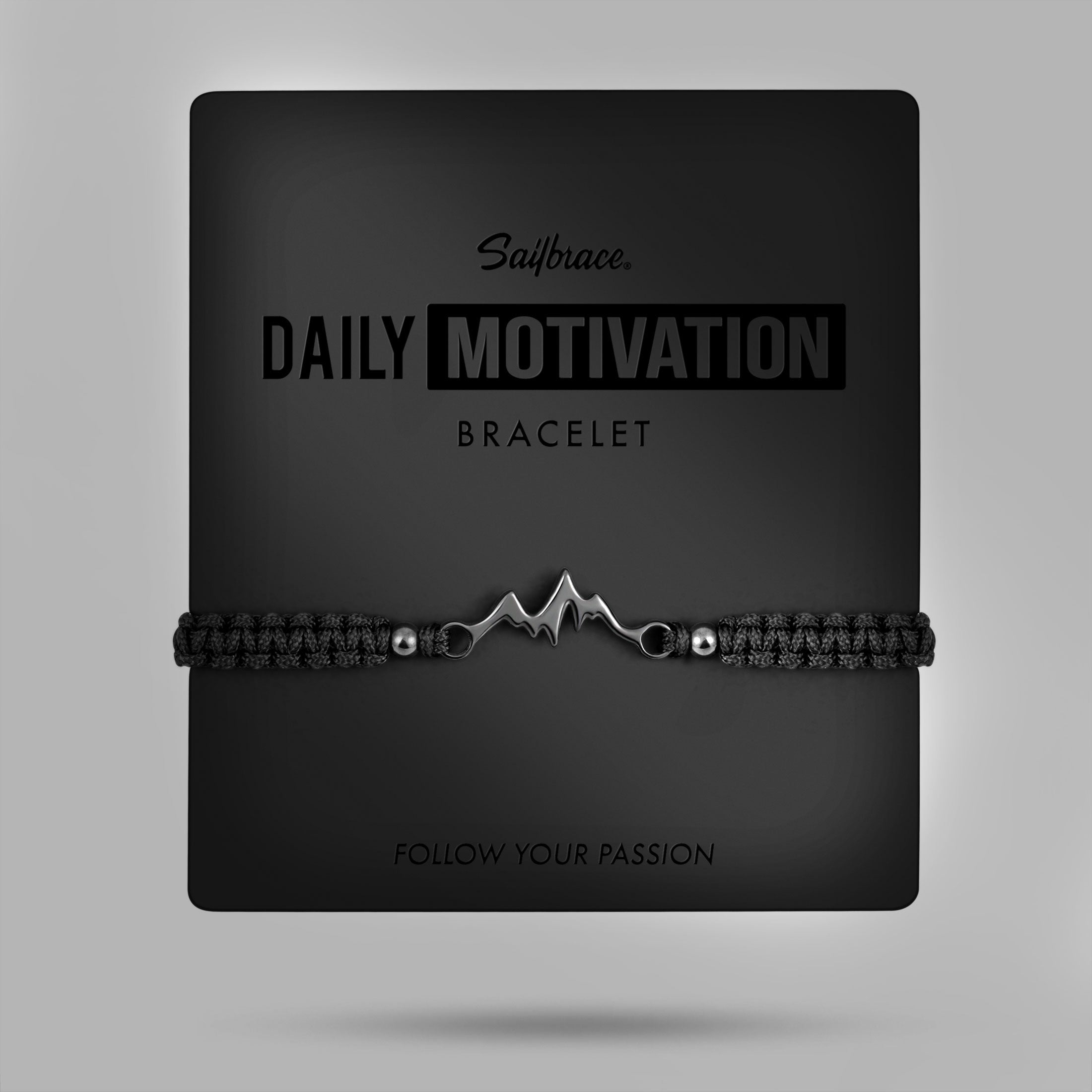 Ganz schwarzes, bergiges, geflochtenes Armband